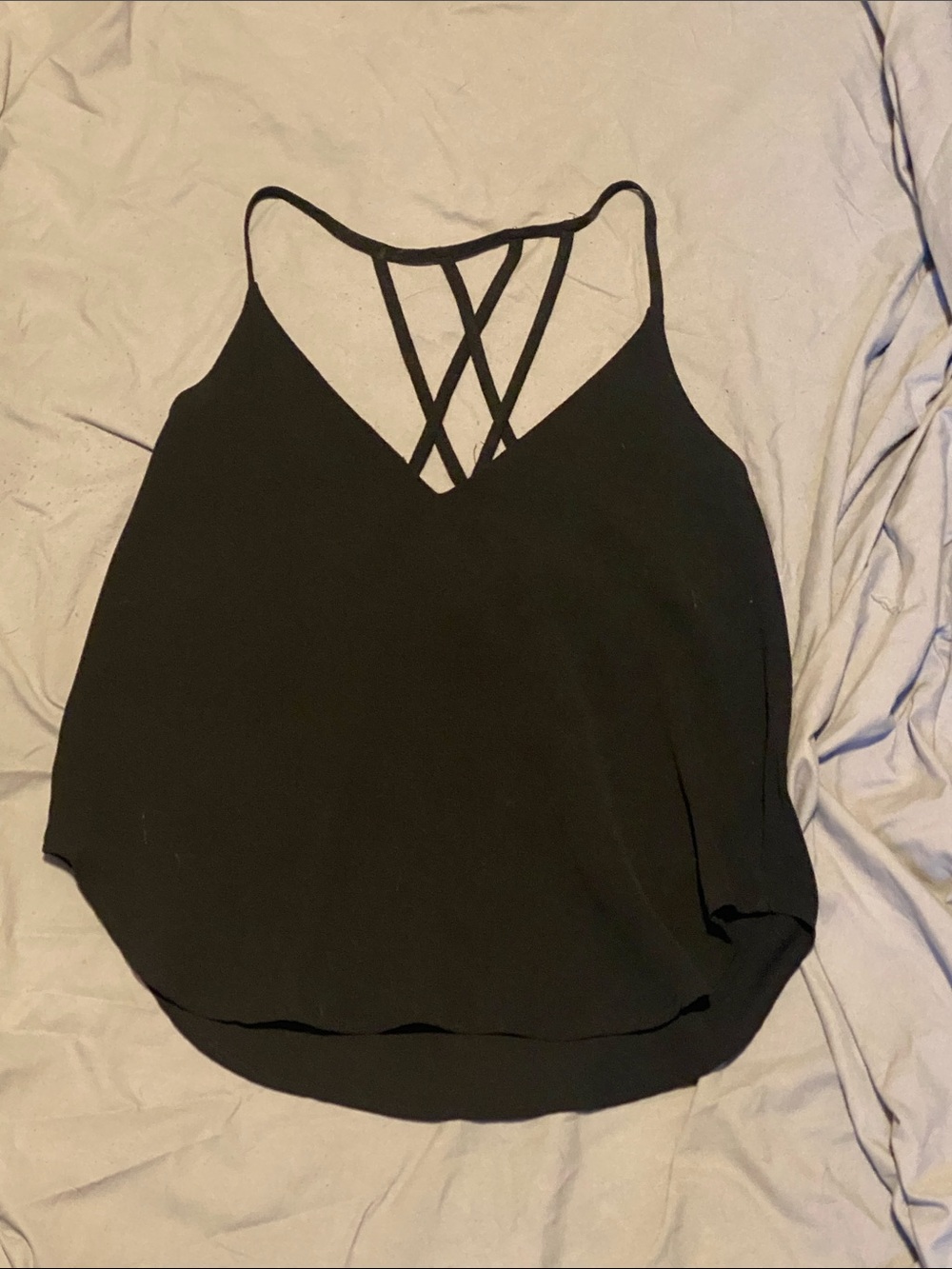 Revamped Black Strappy V-Neck Cami